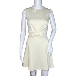 Ted Baker Dress Womens‎ XXS Cream Aruna Fit Flare Bow Bridal Shower Minimalist